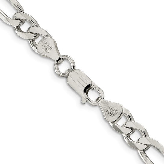Figaro Link Chain - 6.5mm - Sterling Silver