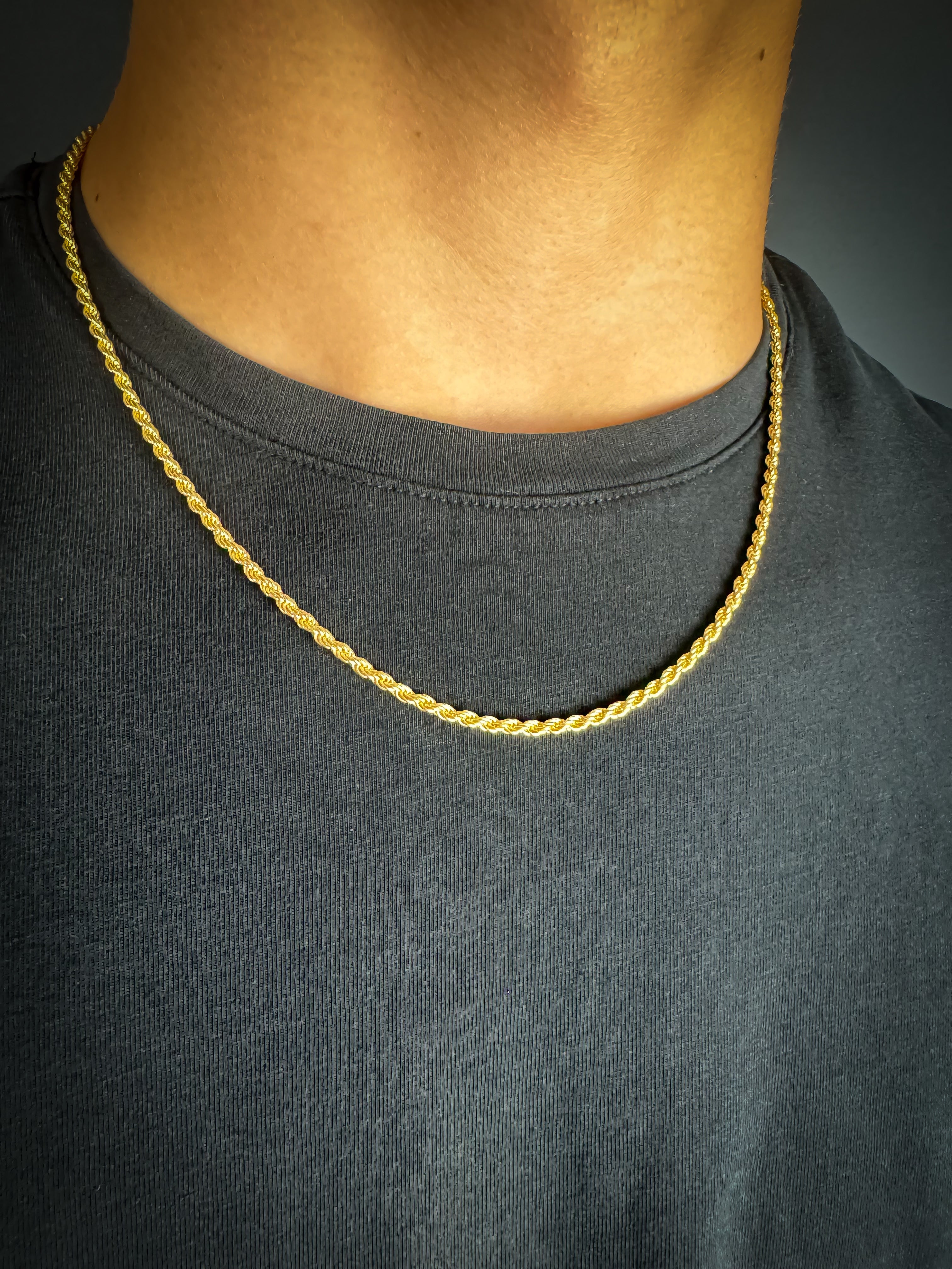 Custom Rope Link Chain Rope Link Chain - 2.6mm - 14k Gold – Dante Argento