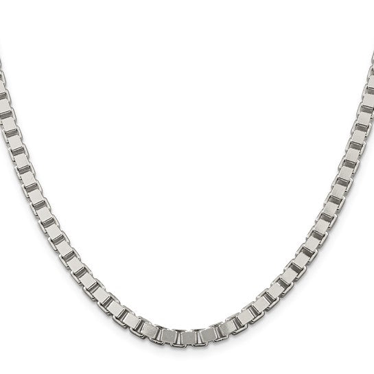 Box Link Chain - 4.5mm - Sterling Silver