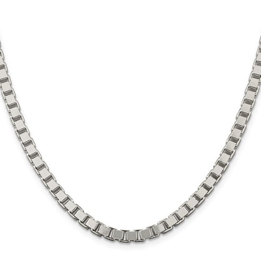 Box Link Chain - 4.5mm - Sterling Silver