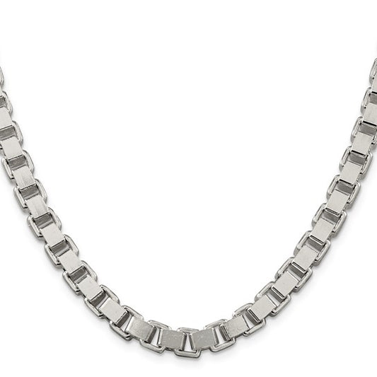 Box Link Chain - 7mm - Sterling Silver