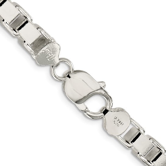 Box Link Chain - 7mm - Sterling Silver