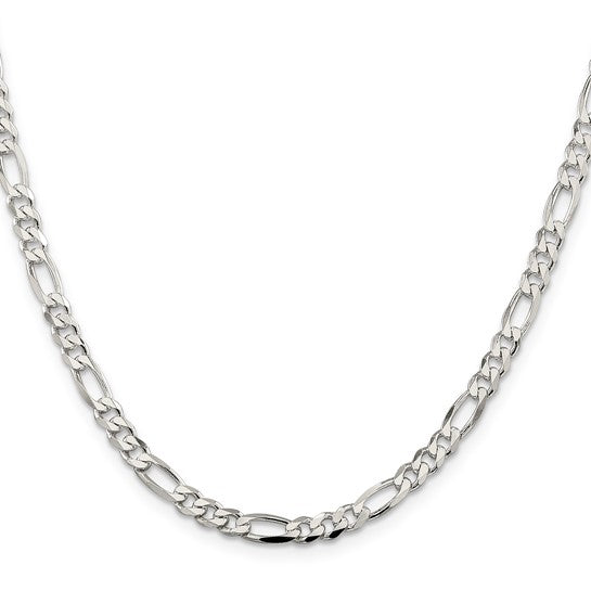 Figaro Link Chain - 4.5mm - Sterling Silver    𝟐𝟓% 𝐎𝐅𝐅