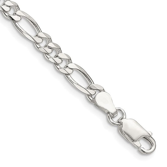 Figaro Link Bracelet - 4.5mm - Sterling Silver