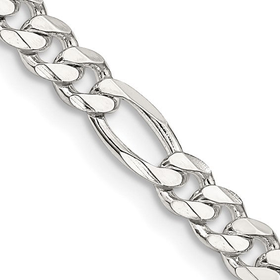 Figaro Link Chain - 4.5mm - Sterling Silver    𝟐𝟓% 𝐎𝐅𝐅