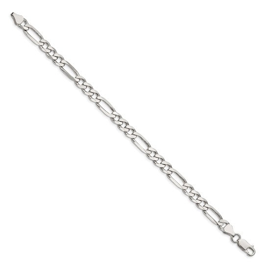 Figaro Link Bracelet - 6.5mm - Sterling Silver