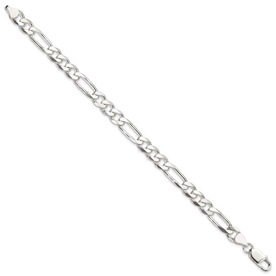 Figaro Link Bracelet - 7.5mm - Sterling Silver