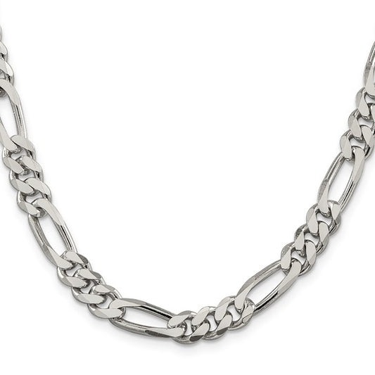 Figaro Link Chain - 8mm - Sterling Silver