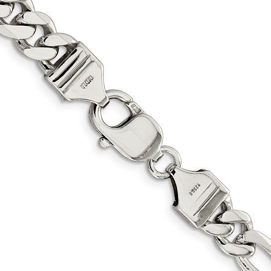 Figaro Link Chain - 8mm - Sterling Silver