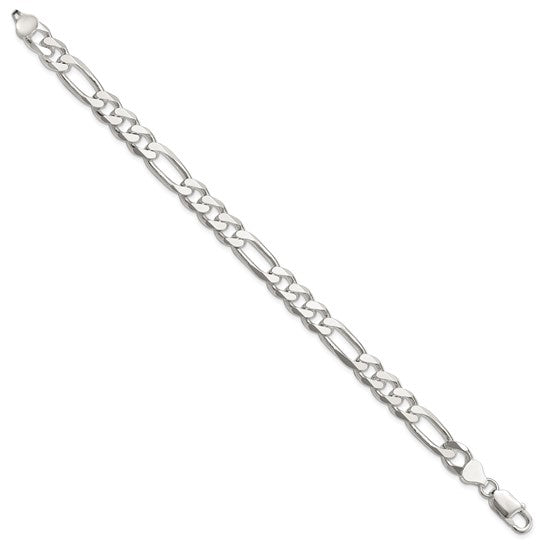 Figaro Link Bracelet - 8mm - Sterling Silver