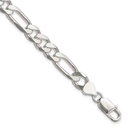 Figaro Link Bracelet - 8mm - Sterling Silver