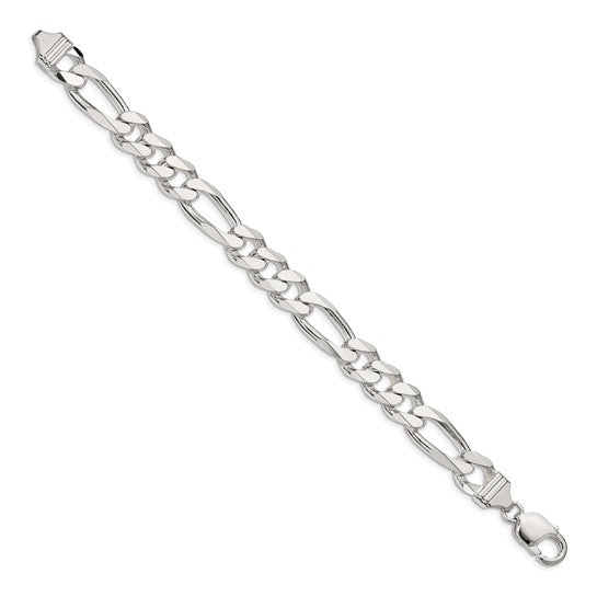 Figaro Link Bracelet - 11mm - Sterling Silver