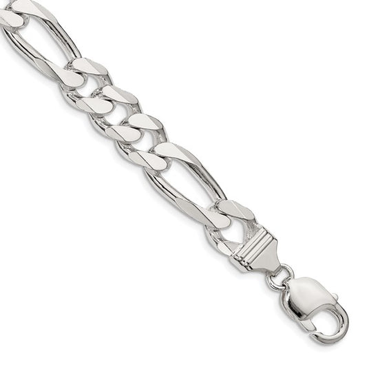 Figaro Link Bracelet - 11mm - Sterling Silver