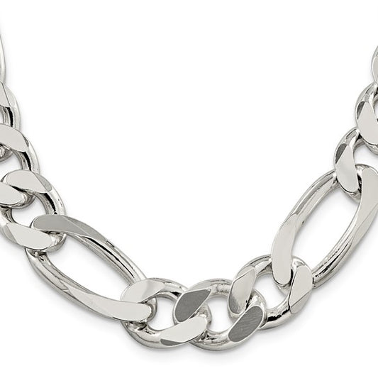 Figaro Link Chain - 15mm - Sterling Silver