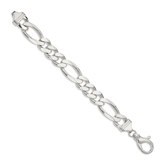 Figaro Link Bracelet - 15mm - Sterling Silver